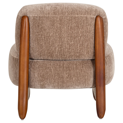 WOOOD Runi fauteuil hout/velvet zand