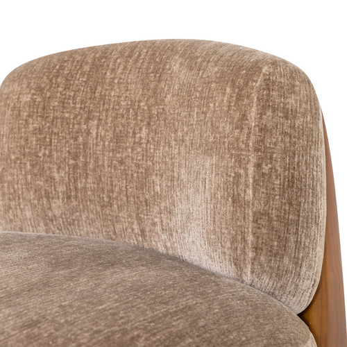 WOOOD Runi fauteuil hout/velvet zand