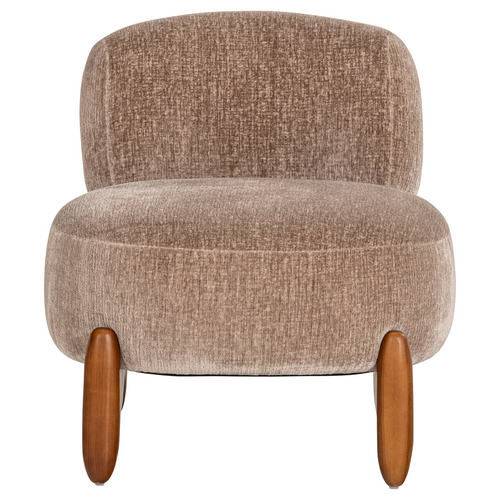 WOOOD Runi fauteuil hout/velvet zand