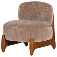 Runi fauteuil hout/velvet zand