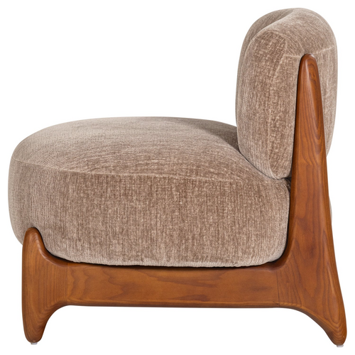 WOOOD Runi fauteuil hout/velvet zand