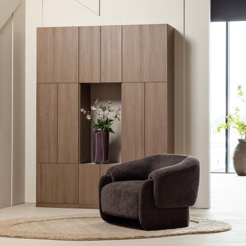 WOOOD Build smalle half open kast 54 cm eiken decor bruin WOOOD Build smalle half open kast 54 cm eiken decor bruin