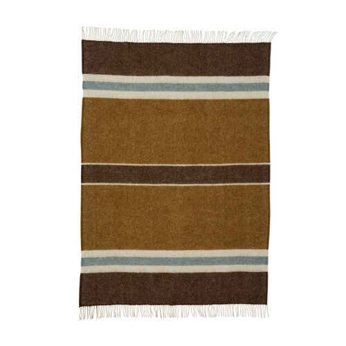 Klippan Gotland plaid stripe walnut/caramel/blue Klippan Gotland plaid stripe walnut/caramel/blue