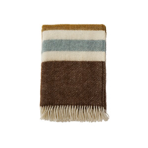 Klippan Gotland plaid stripe walnut/caramel/blue Klippan Gotland plaid stripe walnut/caramel/blue