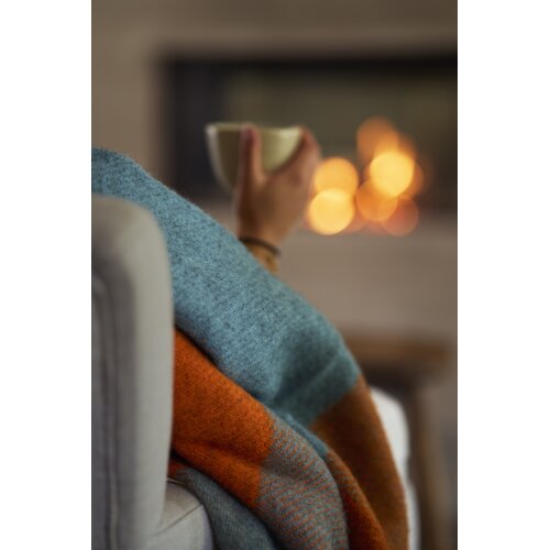 Klippan Gotland plaid check orange