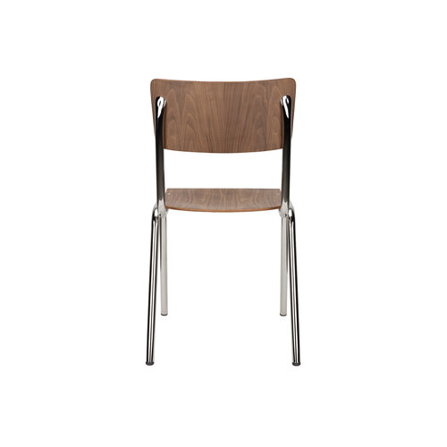 Zuiver Back to school stoel Walnoot/Chrome