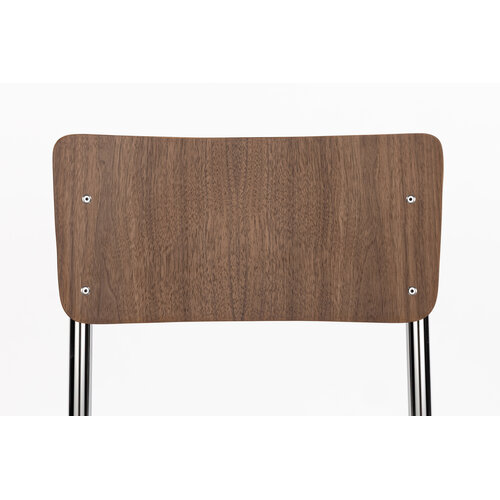 Zuiver Back to school stoel Walnoot/Chrome