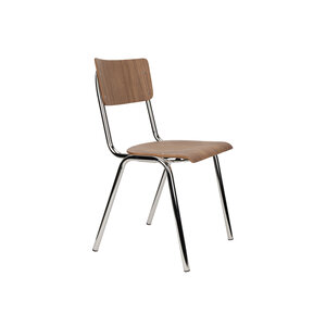 Zuiver Back to school chaise noyer/chrome Zuiver Back to school chaise noyer/chrome