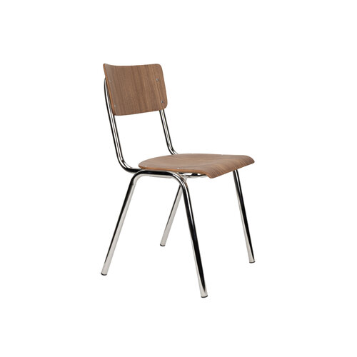 Zuiver Back to school stoel Walnoot/Chrome