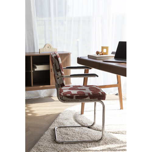 Zuiver Ridge Deco Symbols chaise de salle à manger avec accoudoirs rouge Zuiver Ridge Deco Symbols chaise de salle à manger avec accoudoirs rouge