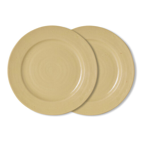 HKLiving Farmhouse eetbord cream Ø 26.5 - set van 2 HKLiving Farmhouse eetbord cream Ø 26.5 - set van 2