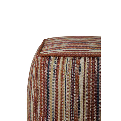 Ethnicraft Zahara outdoor poef terra stripe stof Ethnicraft Zahara outdoor poef terra stripe stof