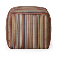 Zahara outdoor poef terra stripe stof