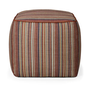Ethnicraft Zahara outdoor poef terra stripe stof Ethnicraft Zahara outdoor poef terra stripe stof