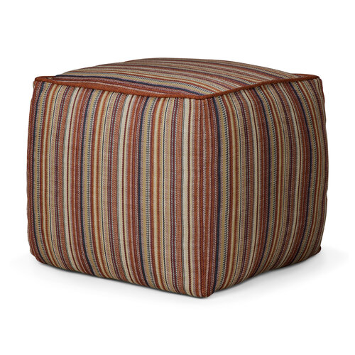 Ethnicraft Zahara outdoor poef terra stripe stof Ethnicraft Zahara outdoor poef terra stripe stof
