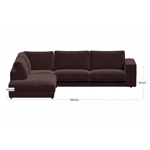 Bolia Noora hoeksofa 305 x 240 cm - Canyon Burgundy - oiled oak Bolia Noora hoeksofa 305 x 240 cm - Canyon Burgundy - oiled oak
