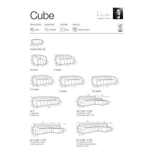 Sits Cube sofa hoekopstelling set 4