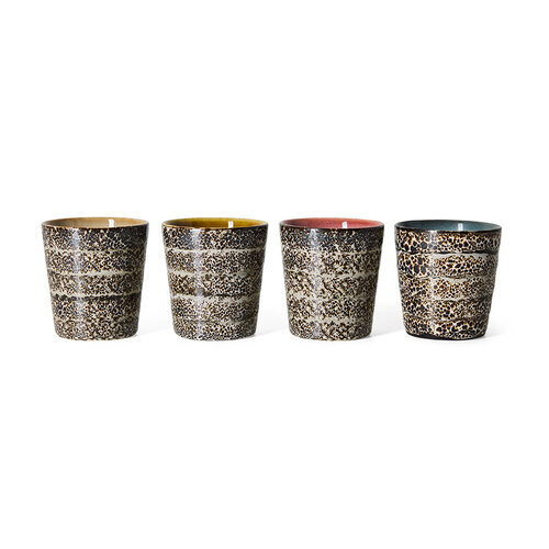 HKLiving 70s koffiekopjes brew variation - set van 4 HKLiving 70s koffiekopjes brew variation - set van 4