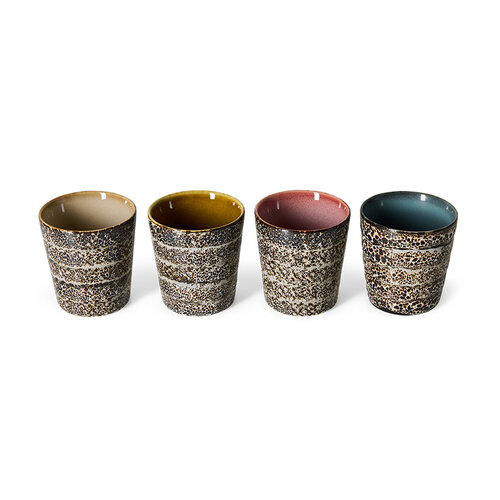 HKLiving 70s koffiekopjes brew variation - set van 4 HKLiving 70s koffiekopjes brew variation - set van 4