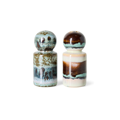 HKLiving 70s peper- en zoutvat swirl