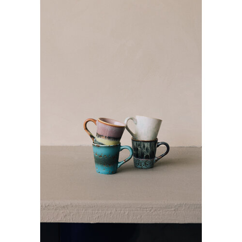 HKLiving 70s espresso mokken softness - set van 4