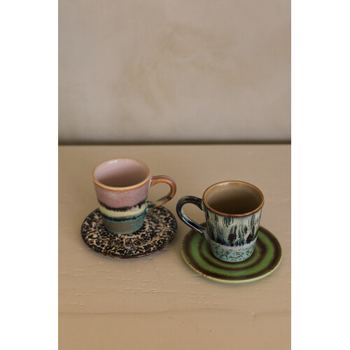 HKLiving 70s espresso mokken softness - set van 4