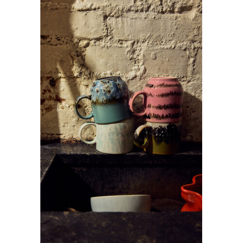 HKLiving 70s café mokken calming - set van 4 HKLiving 70s café mokken calming - set van 4