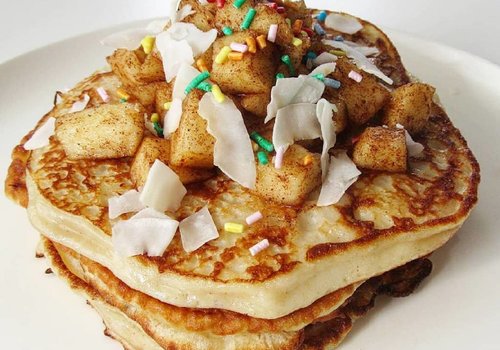 Apple Cinnamon Curd Pancakes from breakfast with Chantal