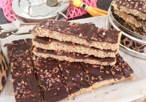 Almond coconut bars with dark chocolate