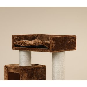 RHRQuality Lounge Liegeplatz + Kissen Devon Rex Brown (2 Löcher)