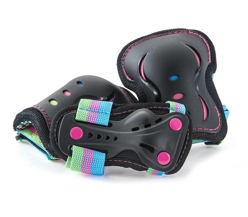SFR Triple Pad Set - STAR - Pink Green - Da Klinic Online Skate Specialists - Foto 12