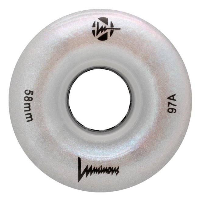 Luminous Light Up Wheels - White Pearl  - 58mm - 97A