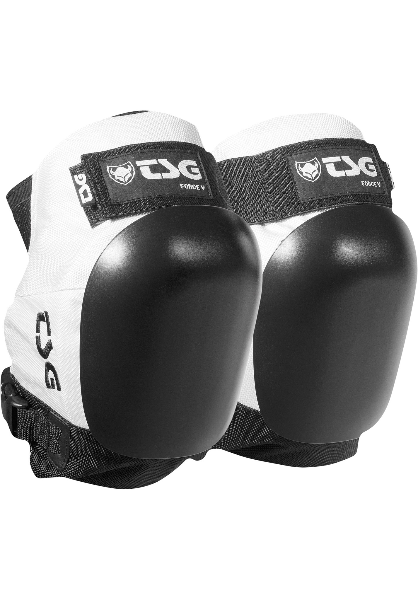 TSG Force V White Knee Pads Sucker Punch Skate Shop