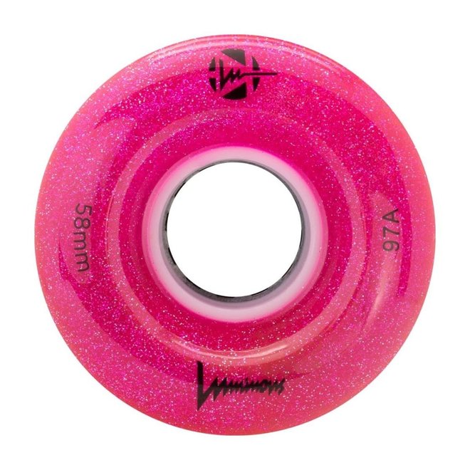 Luminous Light Up Wheels - Glitter Pink - 58mm - 97A