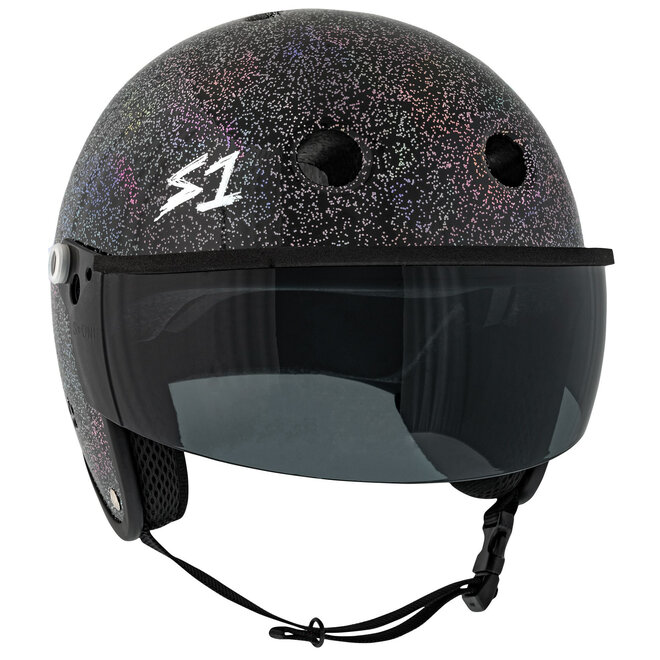 S1 Retro Lifer E-Helmet Black Gloss Glitter