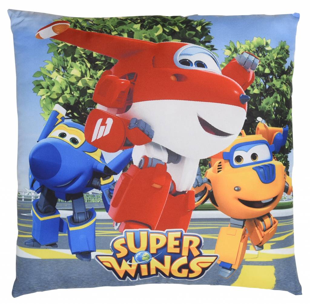 Super Wings 3 hero's - Sierkussen - 40 x 40 cm - Multi