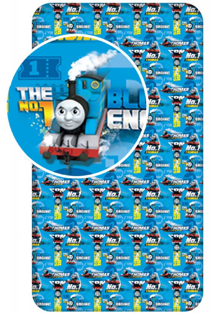 Thomas de Trein Action - Hoeslaken - Eenpersoons - 90 x 200 cm - Blauw