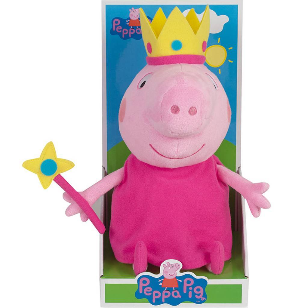 Peppa Pig Prinses - Knuffel - 25 cm - Roze