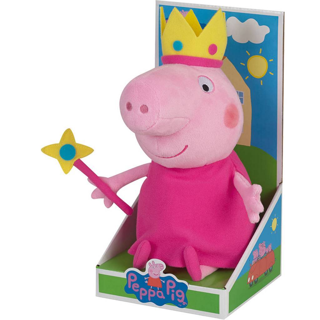 Peppa Pig Prinses - Knuffel - 25 cm - Roze