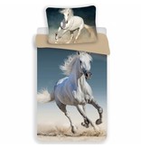 Animal Pictures white horse- Duvet cover - Single - 140 x 200 cm - Multi