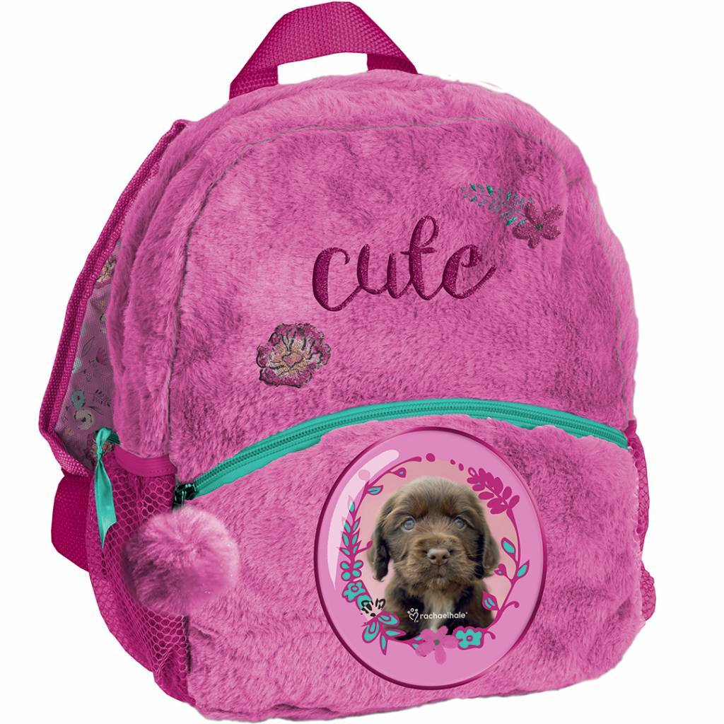 Rachael Hale Cute Puppy - Toddler Backpack - Plush - 29x24x9cm - Pink