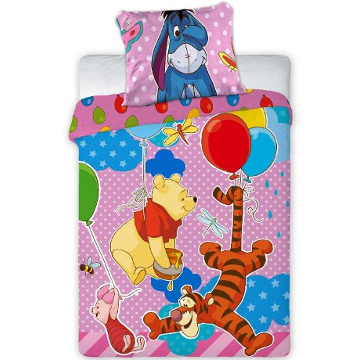Disney Winnie the Pooh Party - BABY duvet cover - 100 x 135 cm - Pink