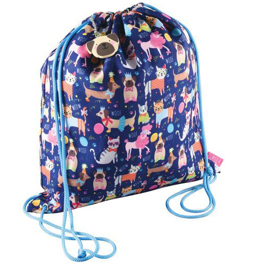 Floss & Rock Huisdieren - Gymbag 40 x 36 cm - Blauw