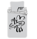 Mr & Mrs - Duvet cover - Single - 140 x 200 cm - Gray