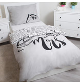 Mr & Mrs - Duvet cover - Single - 140 x 200 cm - Gray