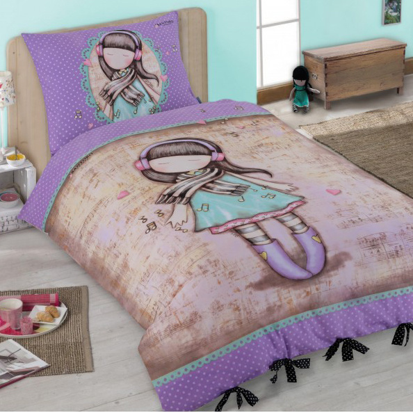 Santoro London Gorjuss Lost in Music Duvet cover - Single - 140 x 200 cm - Multi