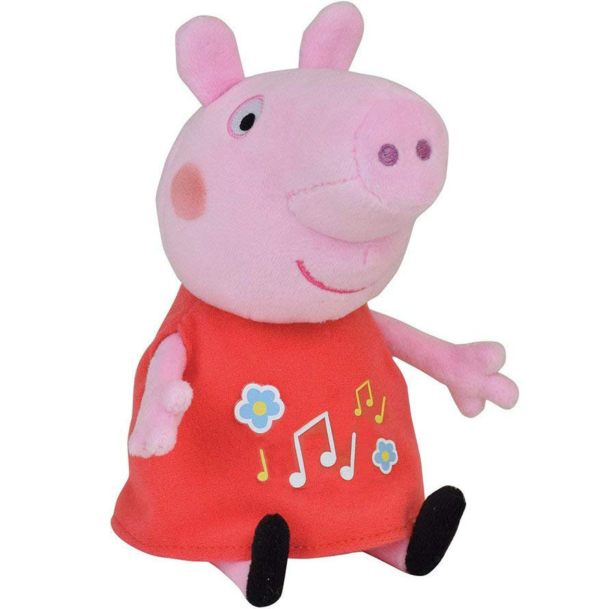 Peppa Pig Knuffel met muzikale buik - 17 cm - Roze