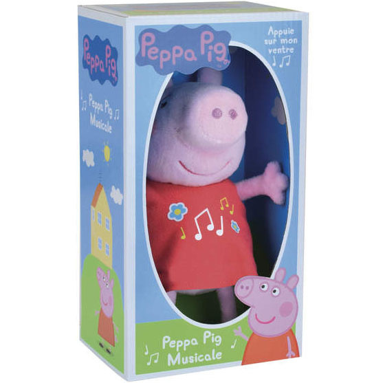 Peppa Pig Knuffel met muzikale buik - 17 cm - Roze
