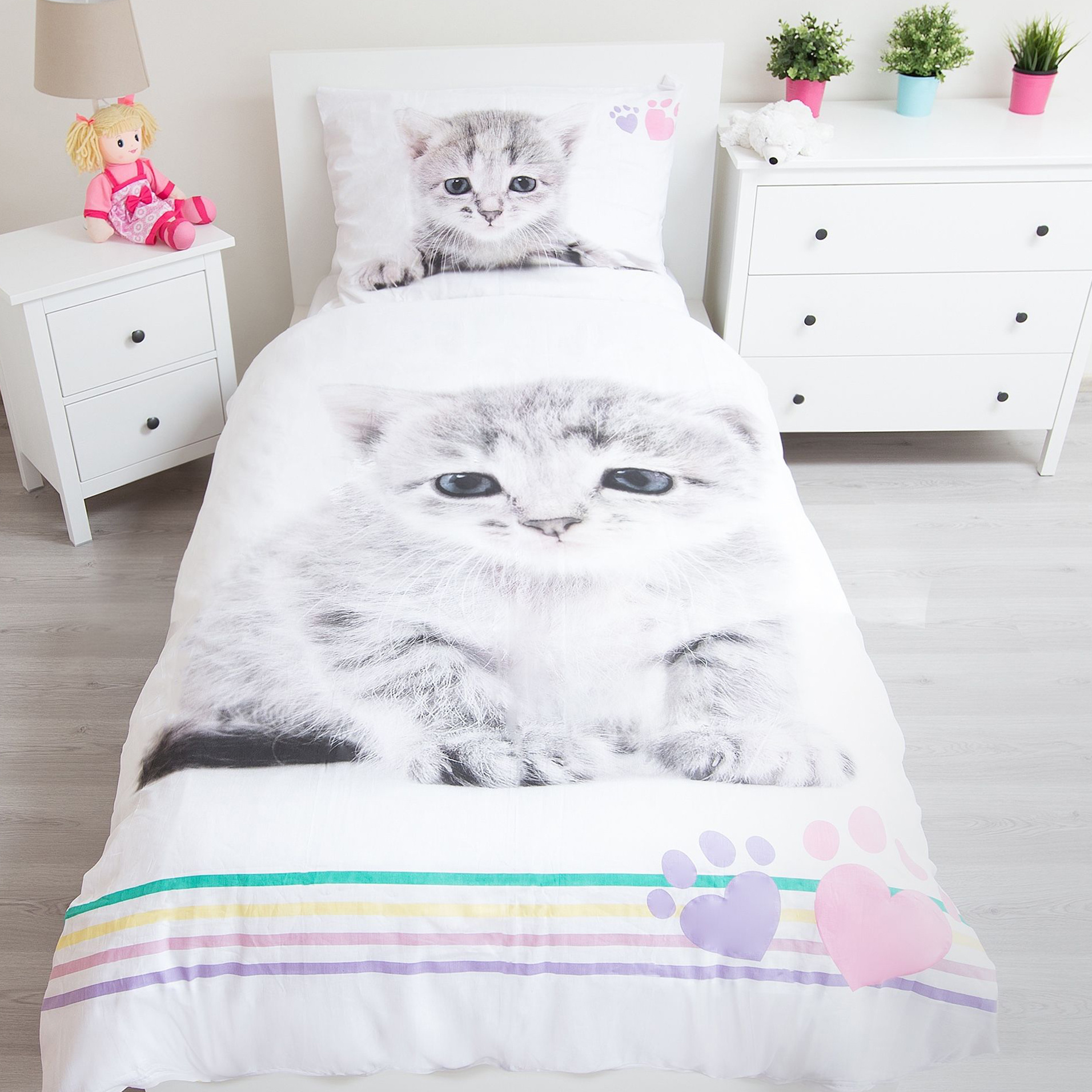 Animal Pictures Kitten Duvet cover - Single - 140 x 200 cm - Cotton
