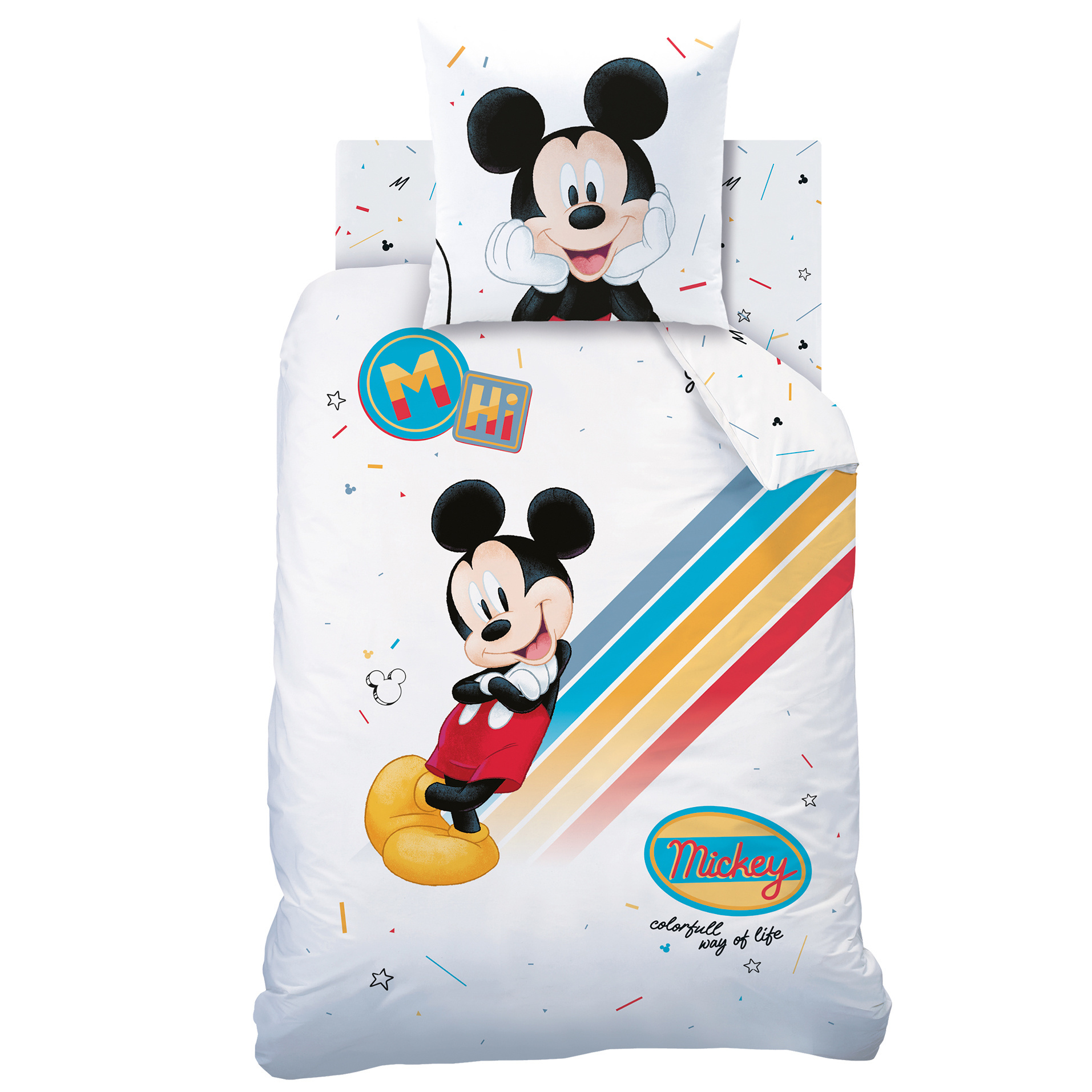 Disney Mickey Mouse Colourful - Dekbedovertrek - Eenpersoons - 140 x 200 cm - Multi